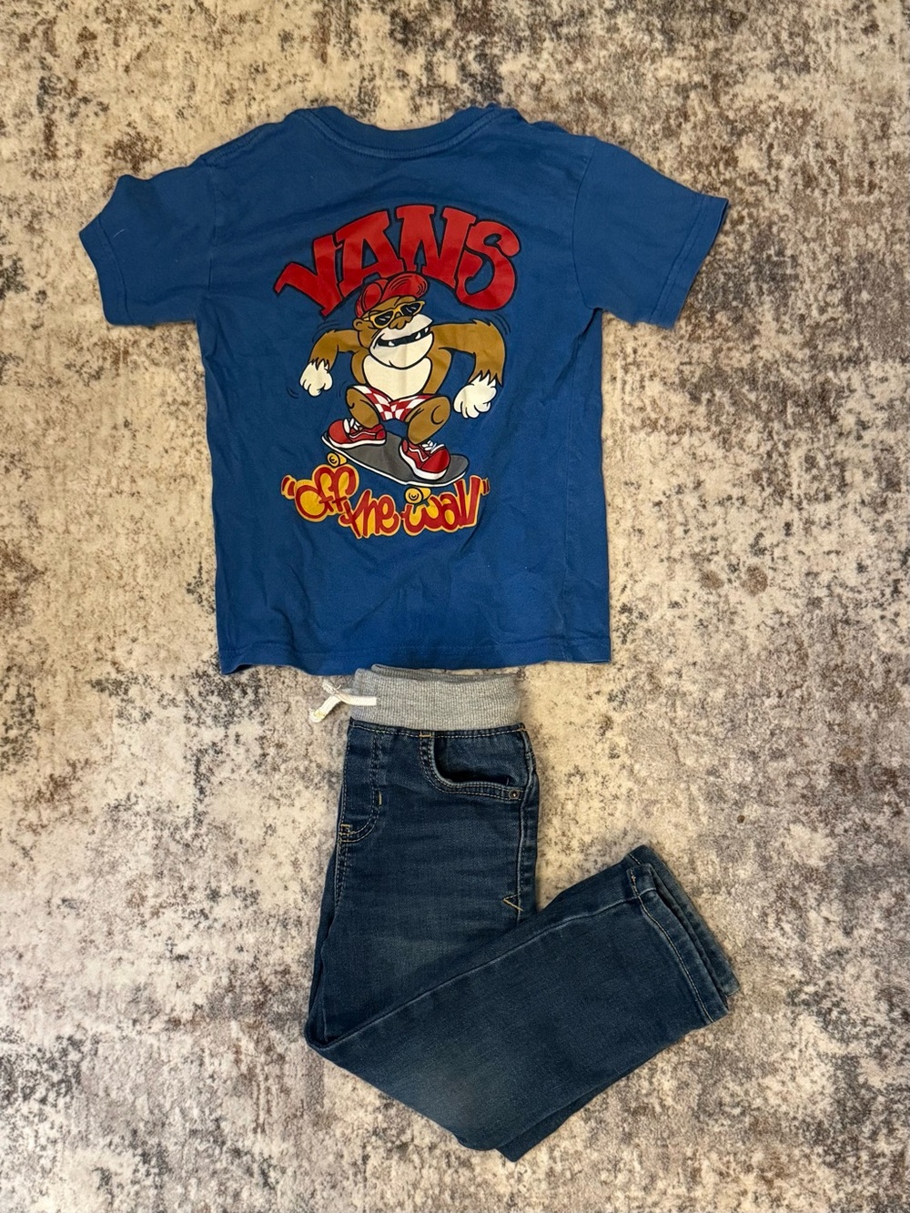 Vans and jeans toddler outfit